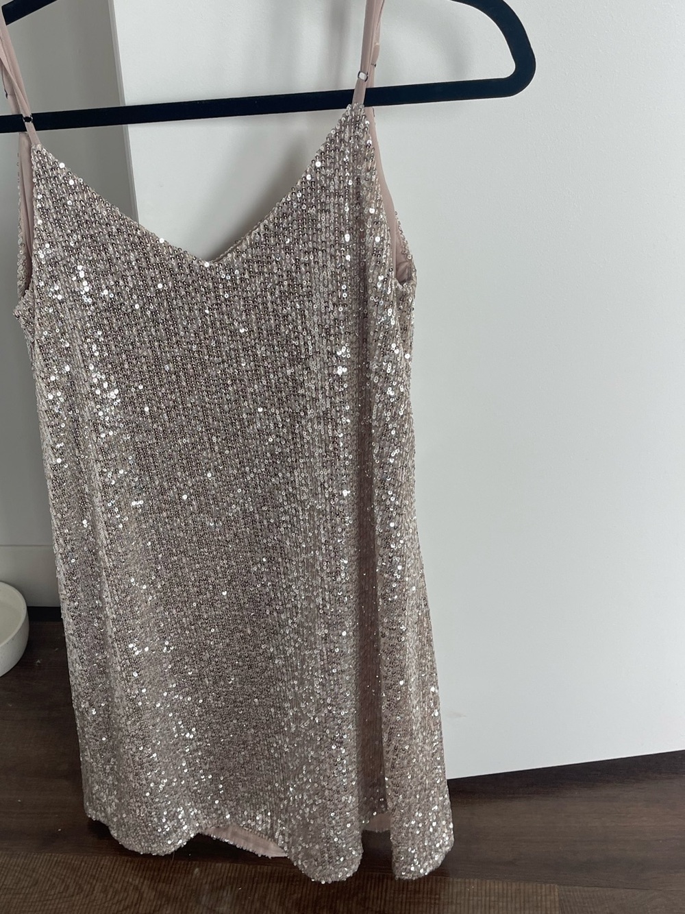 Banana Republic Sequin V-Neck Tank Dress - Blush